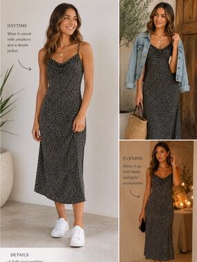 Things between black floral midi dress size medium new boho
